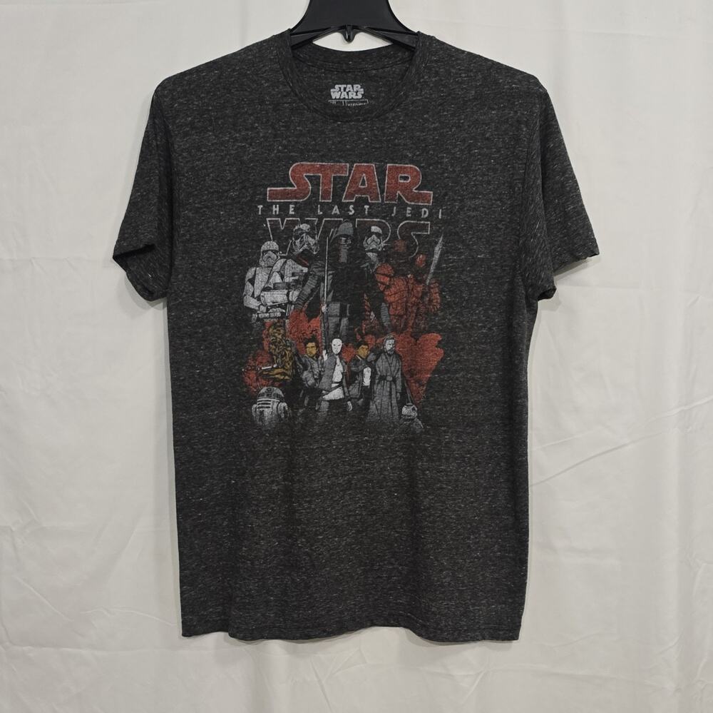 Star Wars The Last Jedi 2017 Unisex Lg Gray Graphic T-Shirt Tee